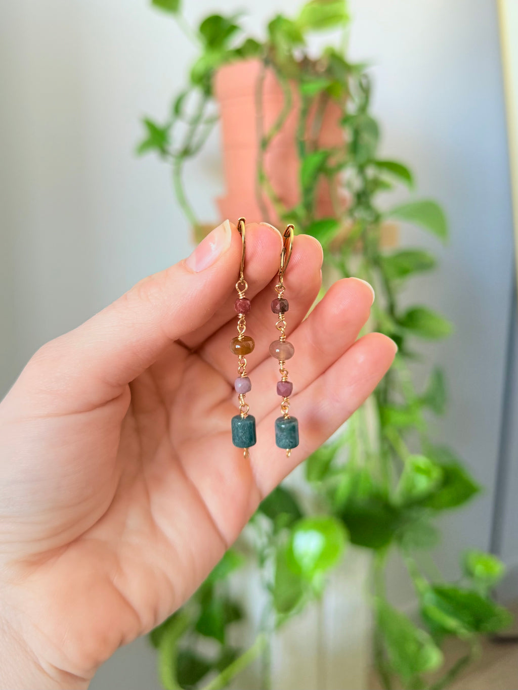 Rainbow Jade Dangles