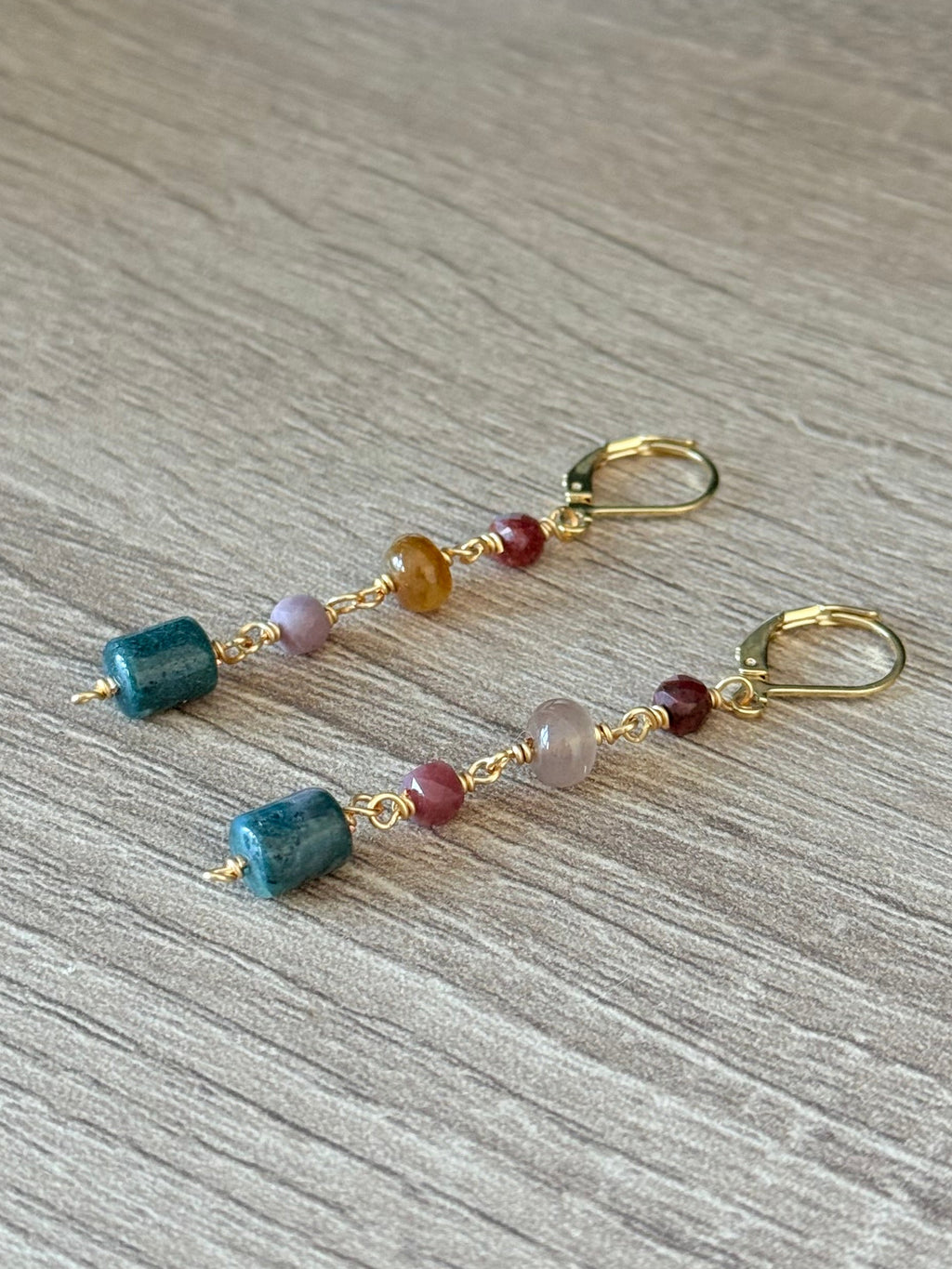 Rainbow Jade Dangles