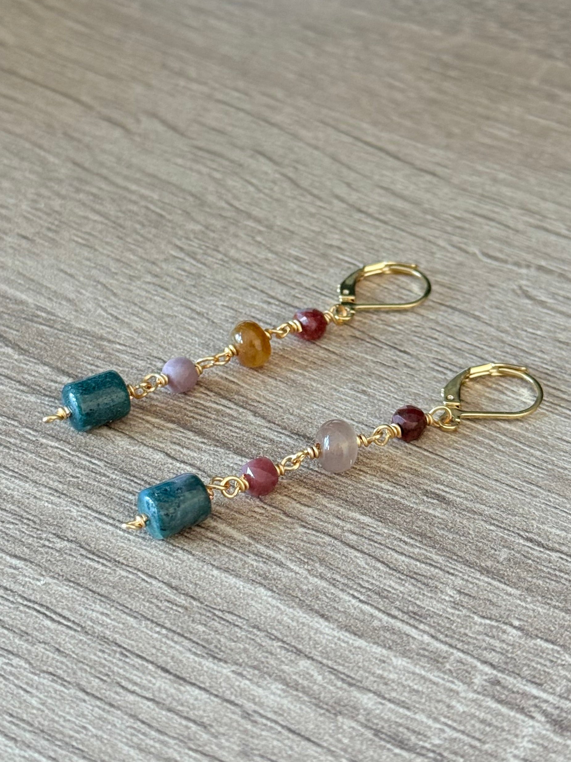 Rainbow Jade Dangles