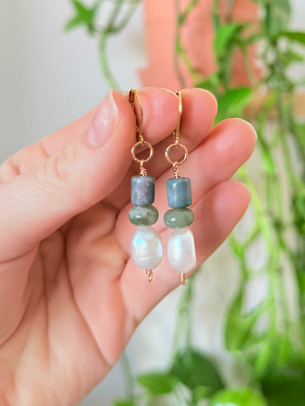 Pearl & Jade Dangles