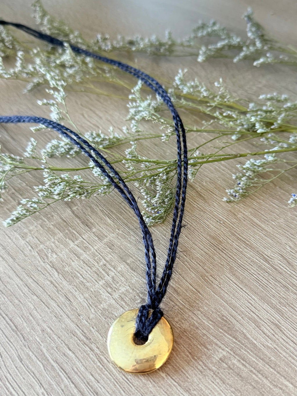 Gold Circular Pendant Necklace