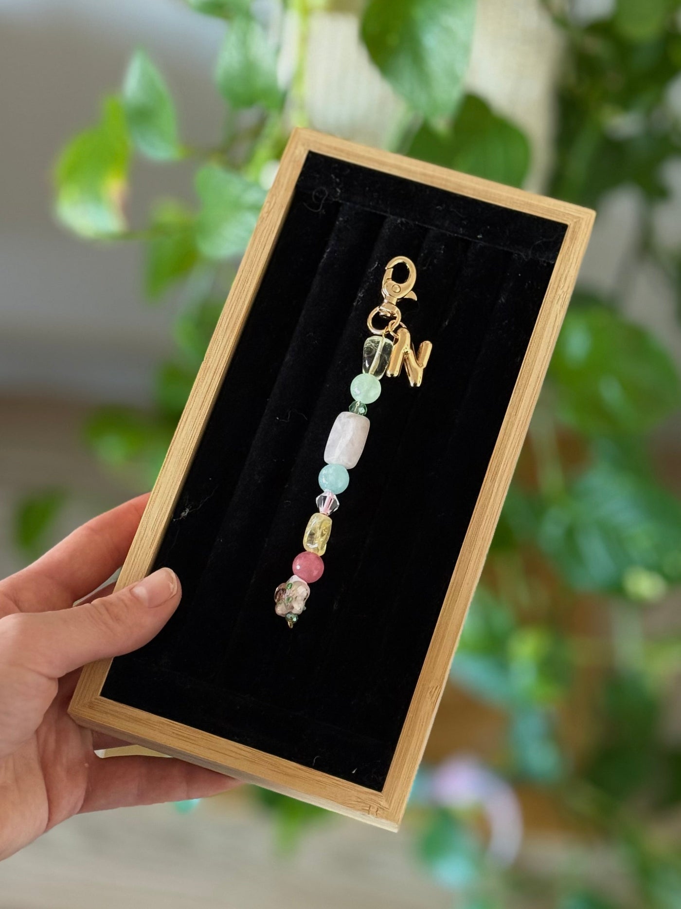 Custom Spring Initial Keychain - Between Seasons