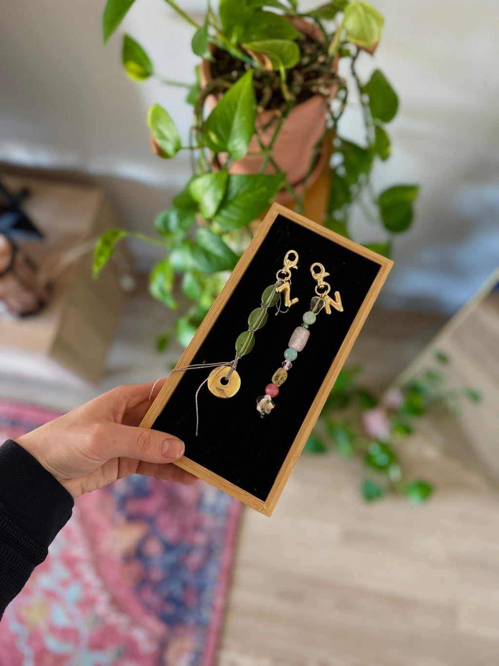 Custom Spring Initial Keychain - Between Seasons