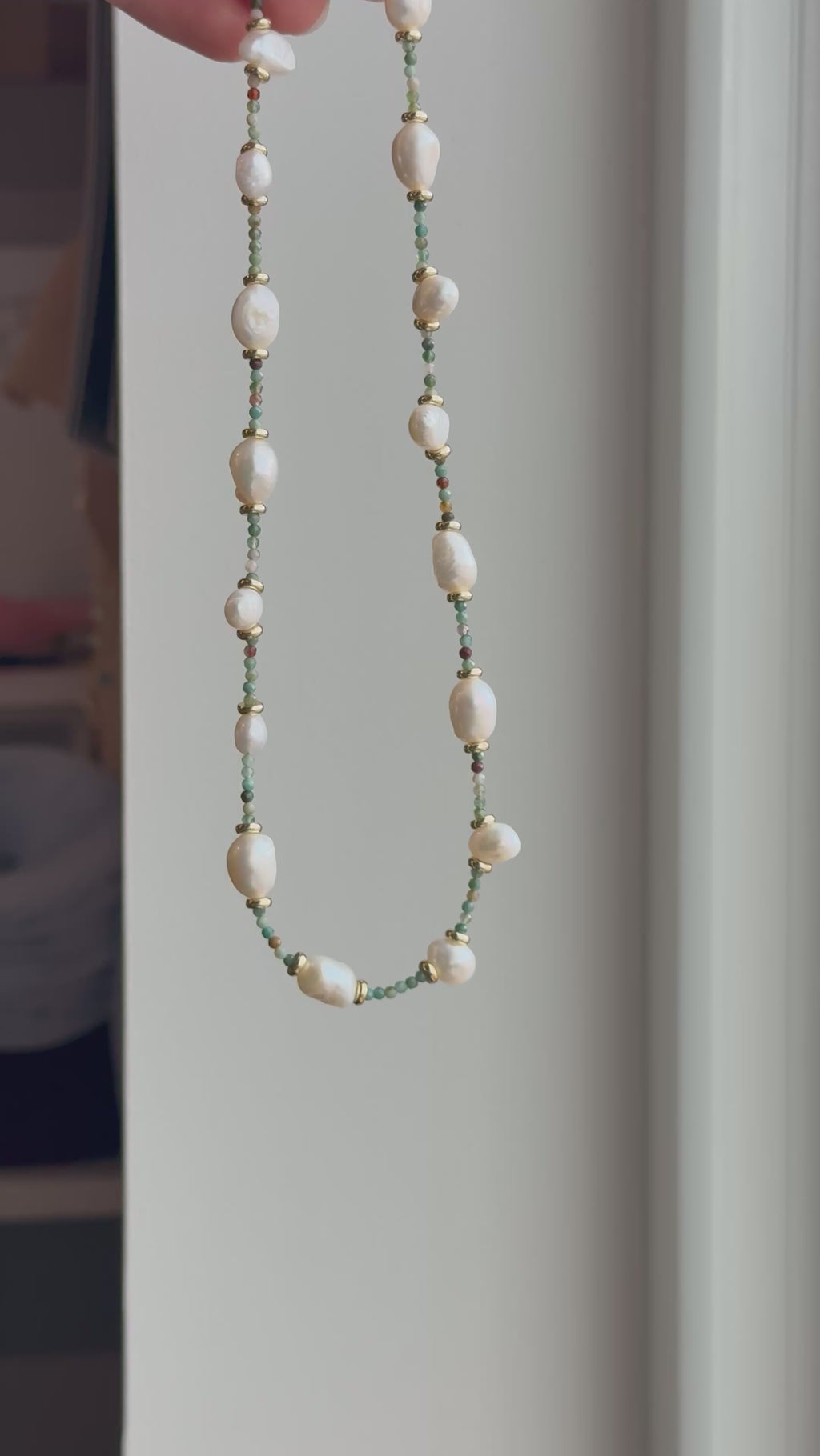 Jade & Pearl Fairy Necklace